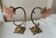 2 lamps in bronze and glass