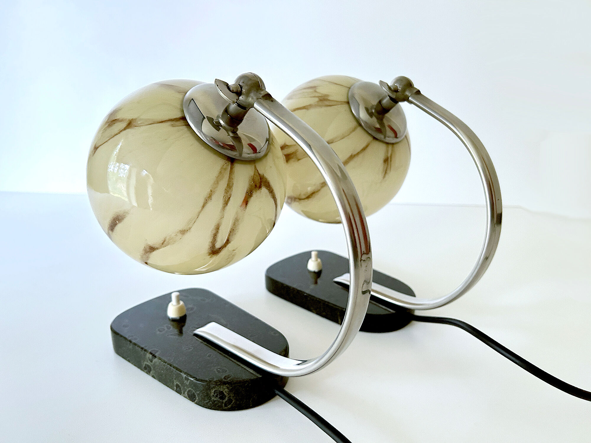 Pair of bauhaus art deco lamps 30s