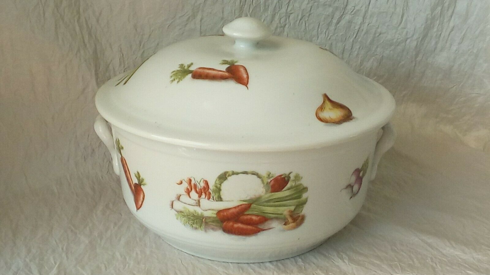 Porcelain soup with fire decor legumes 4 seasons