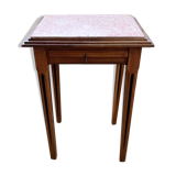 Table billot avec marbre rose art déco
