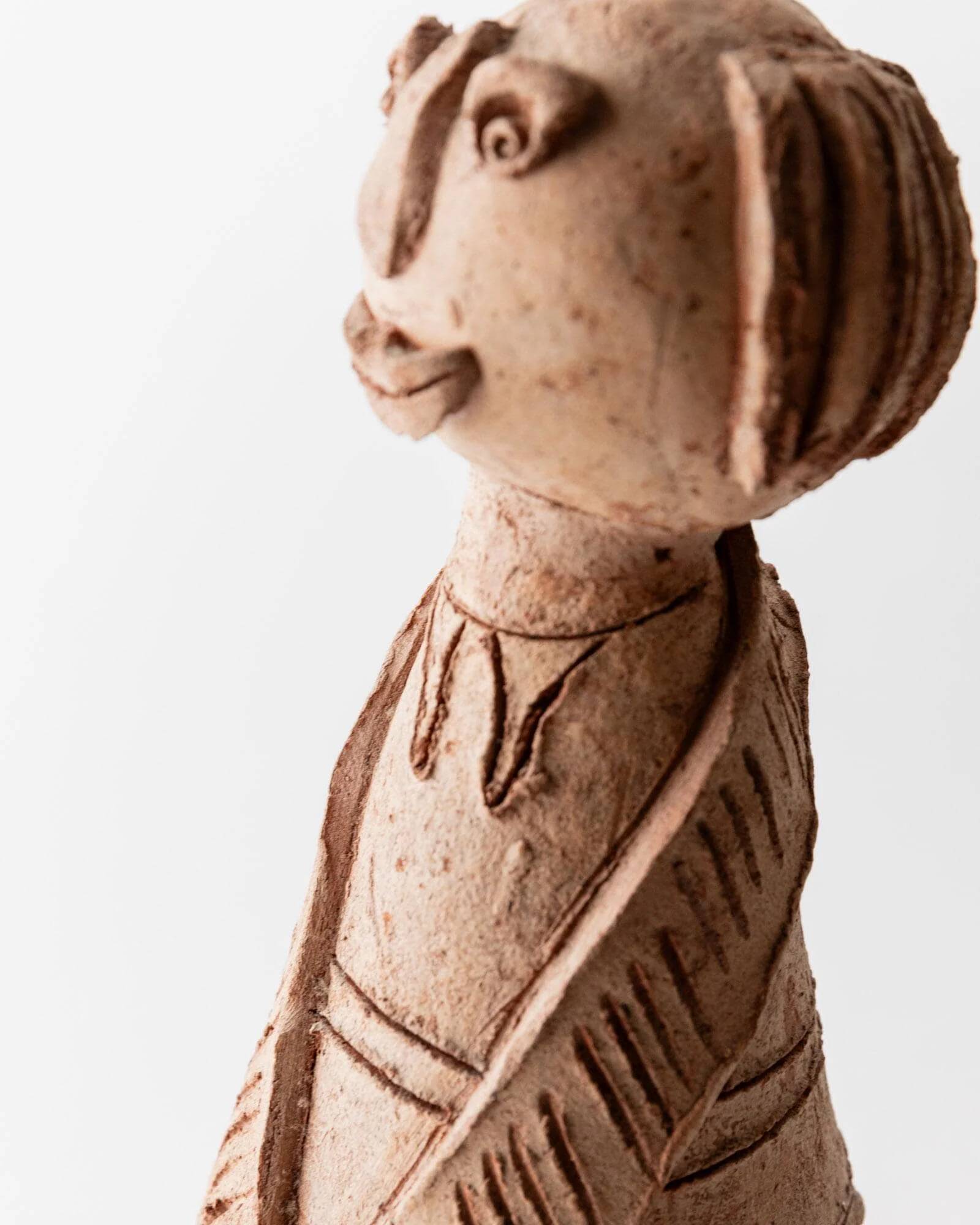 Vintage terracotta ceramic sculpture from the 1960s.