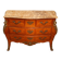 Commode Galbée De Style Louis XV En Marqueterie, Plateau De Marbre