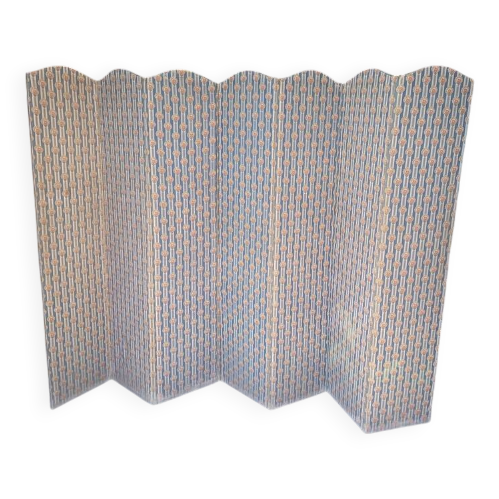 7-leaf fabric screen, early 20th century