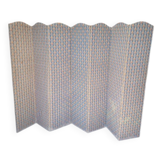 Paravent 7 feuilles tissu époque début XXème
