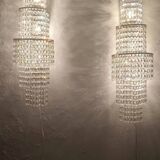 Pair of crystal appliques. France, 1970s.