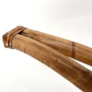 Sculptural floor lamp in bent rattan
