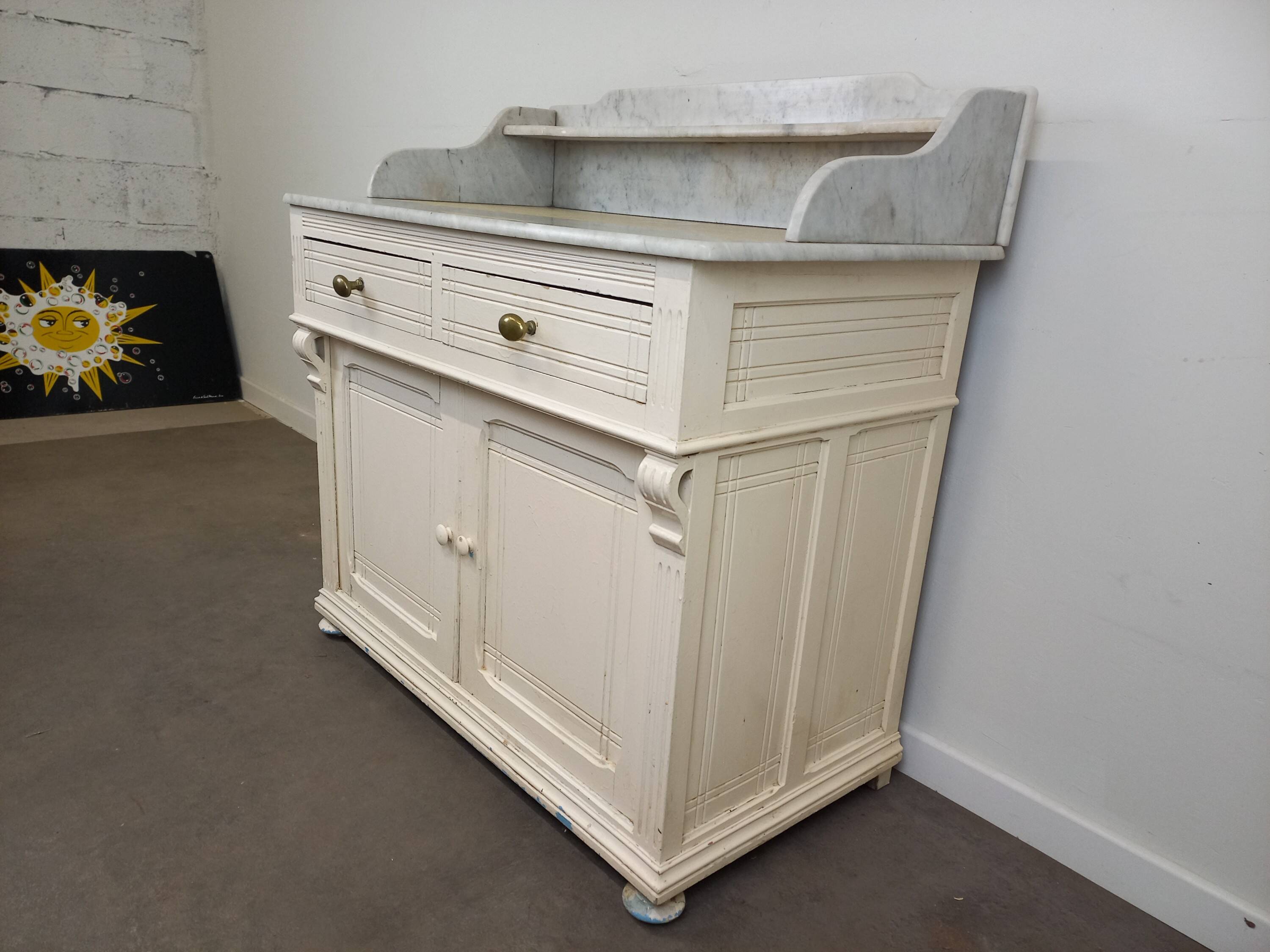 Marble top bathroom cabinet
