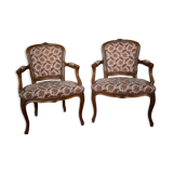 Paire de fauteuil Louis XV cabriolet