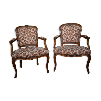 Paire de fauteuil Louis XV cabriolet