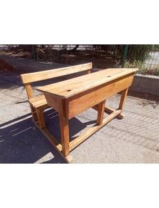 Old double school desk