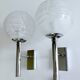 Pair Vintage Brutalist Bubble Glass Sconces
