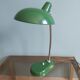Large vintage desk lamp (50cm) in green lacquered metal, 70s