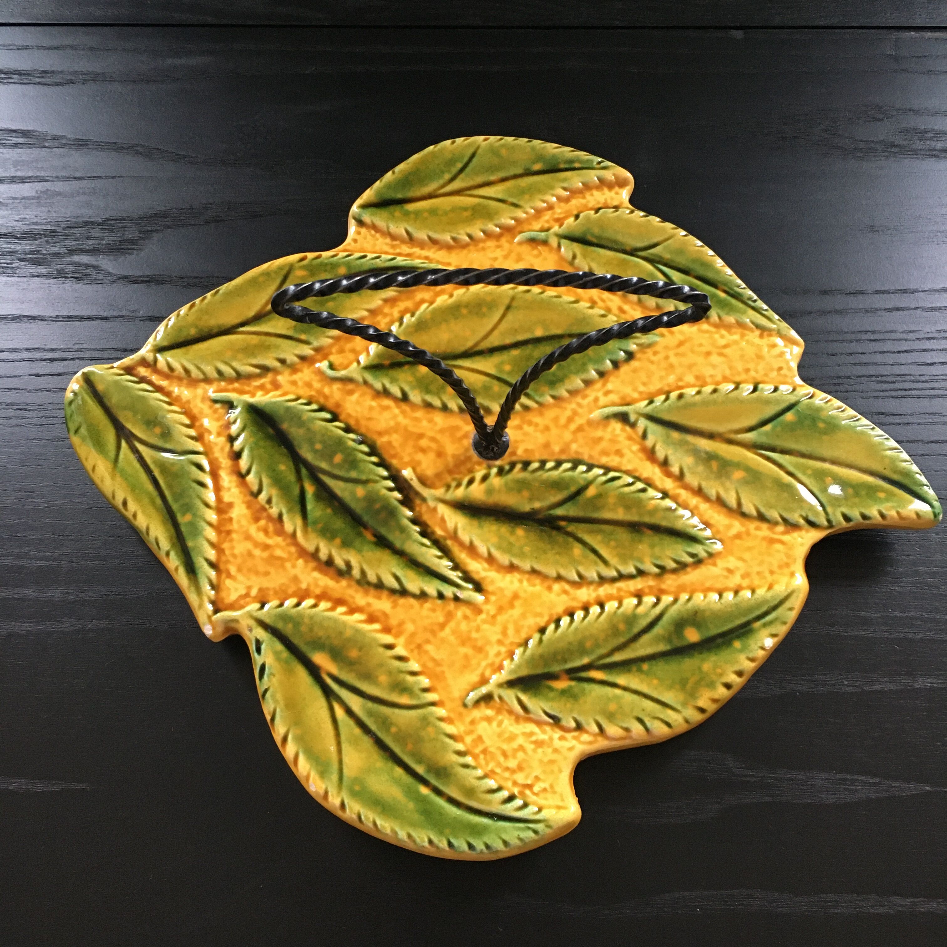 Dish signed Vallauris barbotine