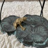 Table basse nénuphars en bronze vintage