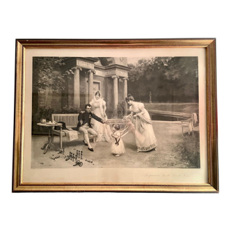 Gravure Napoleon " Les premiers pas du Roi de Rome" Jules Girardet 1900