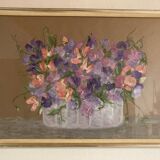 Pastel still life under glass