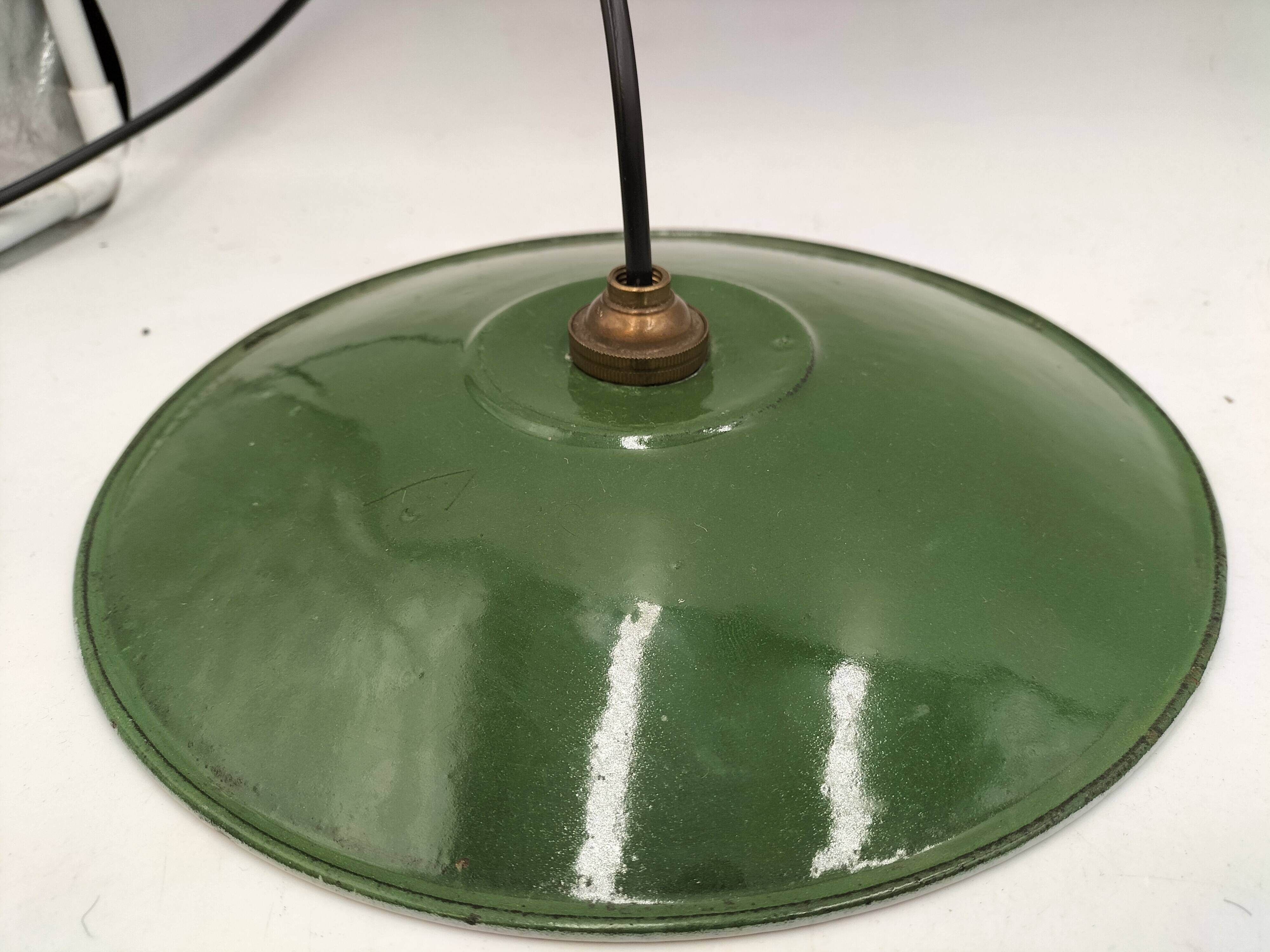 Three enamelled sheet metal suspensions