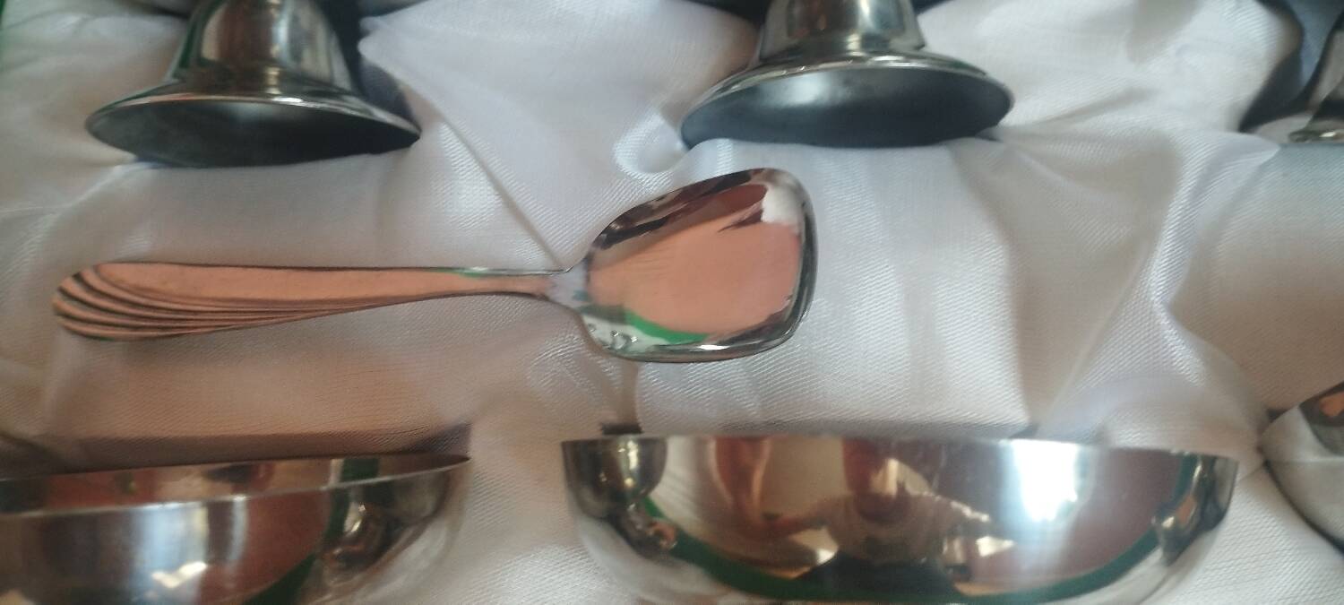 Stainless steel ice cream cup in original box