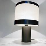 Vintage table lamp • gioffredo reggiani • cylinder • brushed steel • 1970