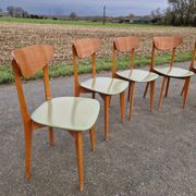 Set of 5 vintage Scandinavian style chairs