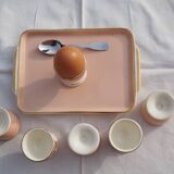 6 Egg cups on vintage Villeroy & Boch tray