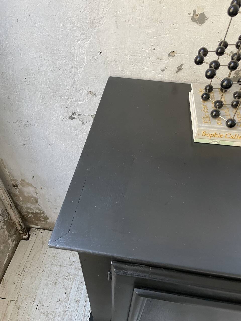 60s brutalist black sideboard