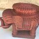 Elephant rattan side table