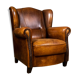 Fauteuil vintage Joris design cuir de mouton