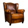 Fauteuil vintage Joris design cuir de mouton