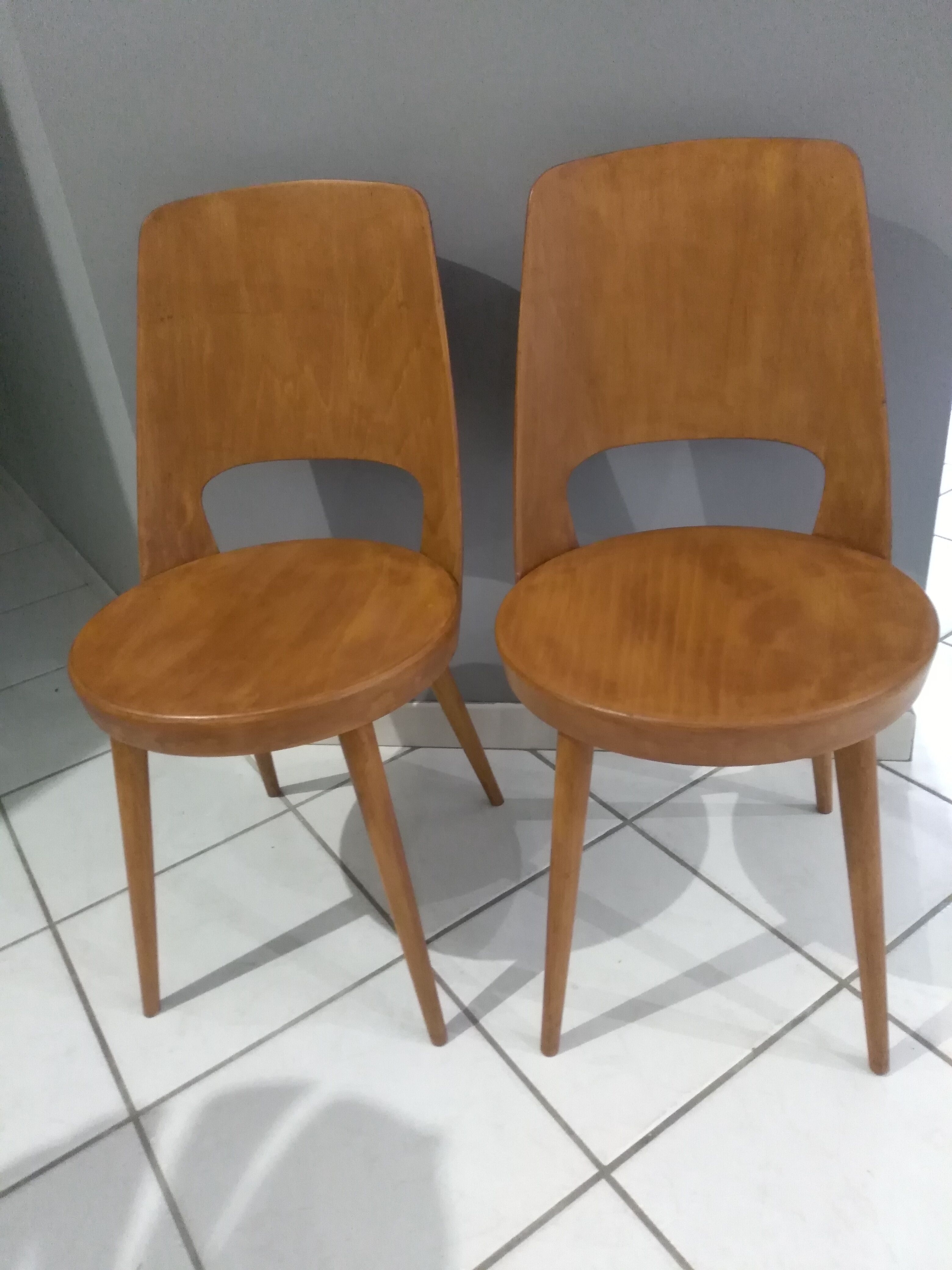 Pair of chairs Bistrot Baumann Mondor 1968