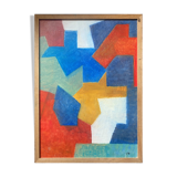 Table "Abstraction" HSP signed J. Bergeron 1965 ec. Poliakoff