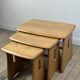 Vintage Ercol nesting tables in solid elm from the 1980s.