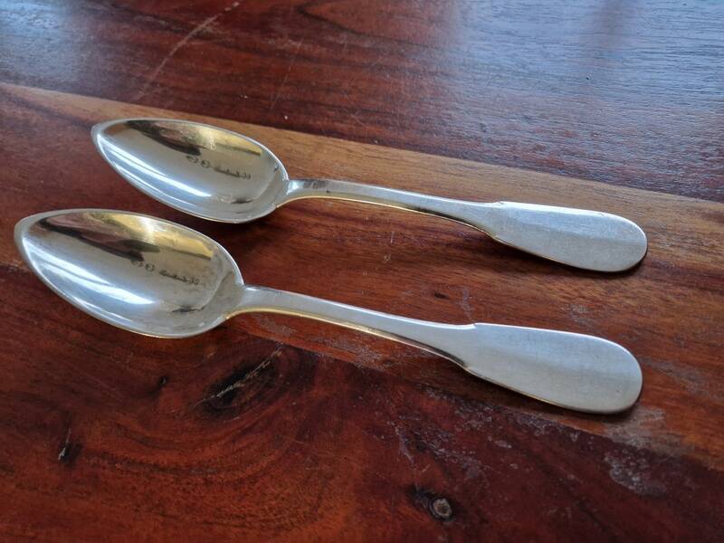 Ravinet d'enfert - 2 Cluny model table spoons in silver-plated metal