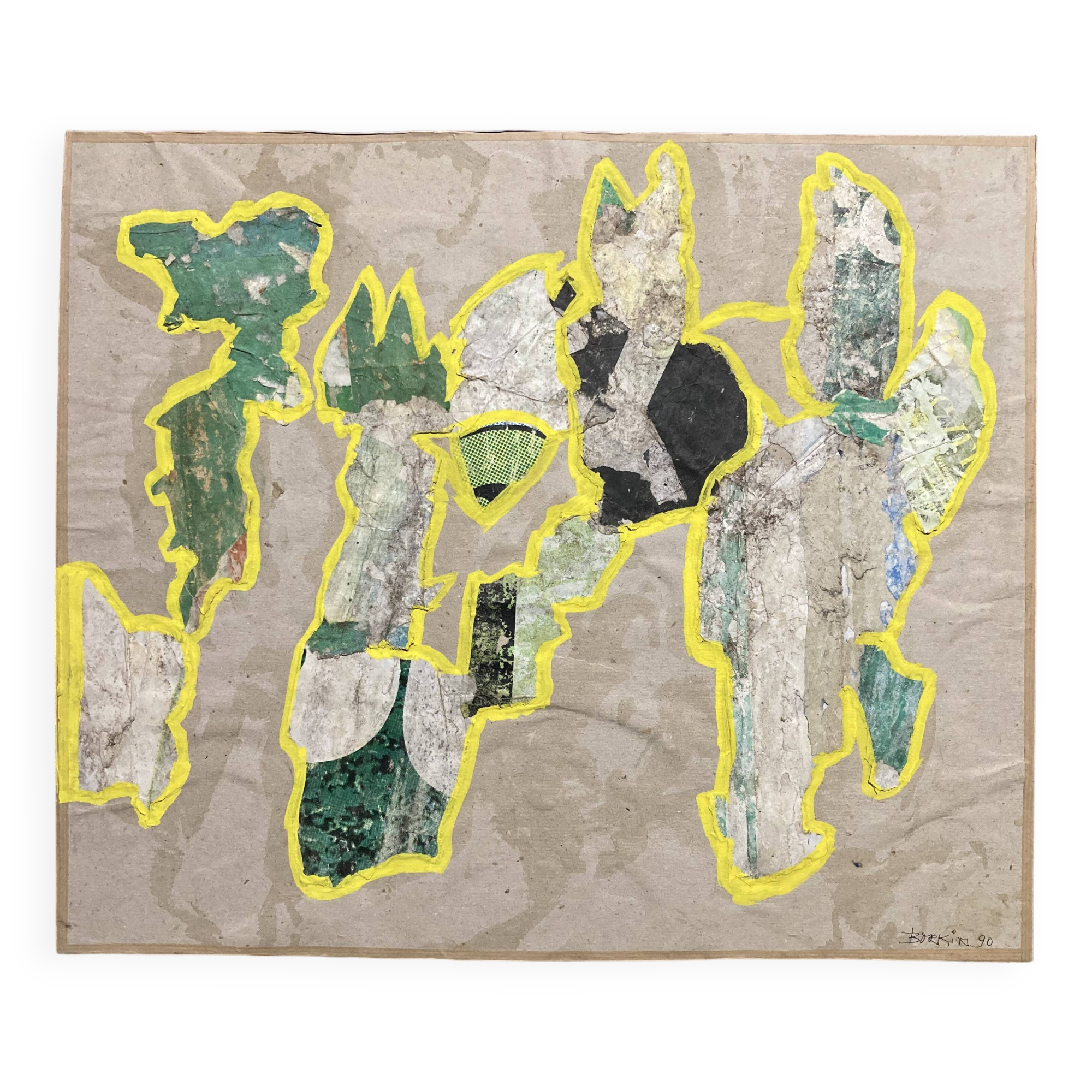 Borkin (born 1932), The Crowd, Paper collage, 1990