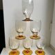 Lot de 6 verres à pieds ambré art déco années 30
