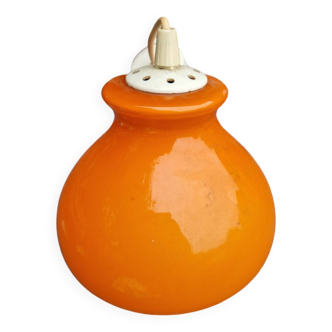 Suspension en verre opalin orange des années 70