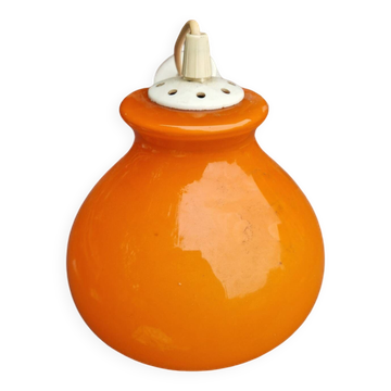 Orange opal glass pendant light from the 70s