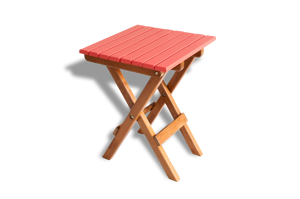 Petit tabouret bois et corail