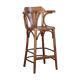 High curved wooden bar chair