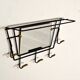 Black and gold brass wall-mounted coat rack / hat rack, 1950s
