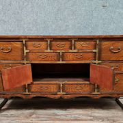 Asian pagoda buffet in exotic wood and gilded bronze circa 1920-1940