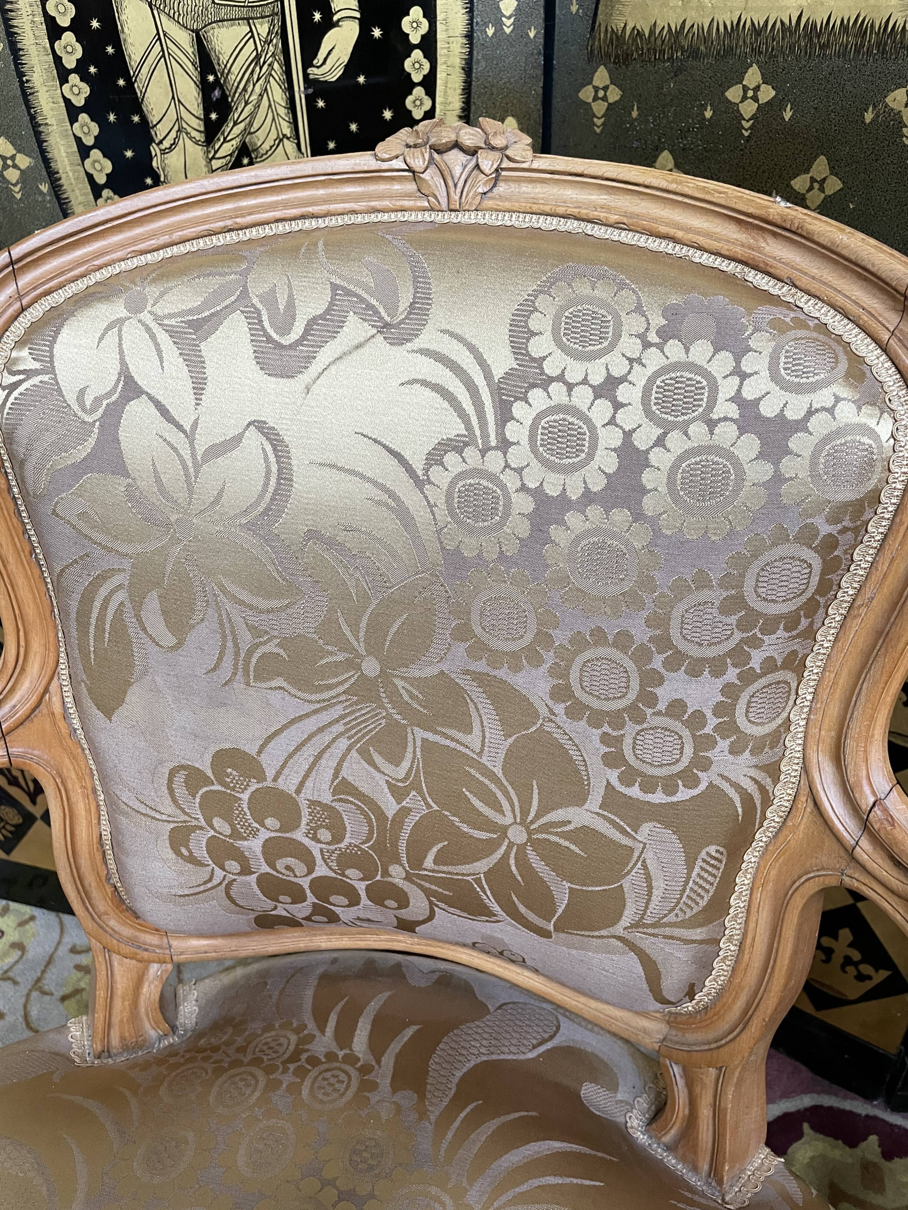 Pair of Louis XV style convertible armchairs