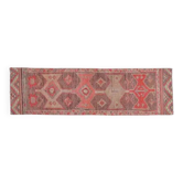 Tapis coureur vintage turc fait main tissé arc-en-ciel rose 82x285