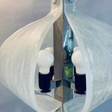 1960s Kaiser Murano Glass and Chrome Ceiling Light