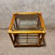 Table basse en rotin vintage