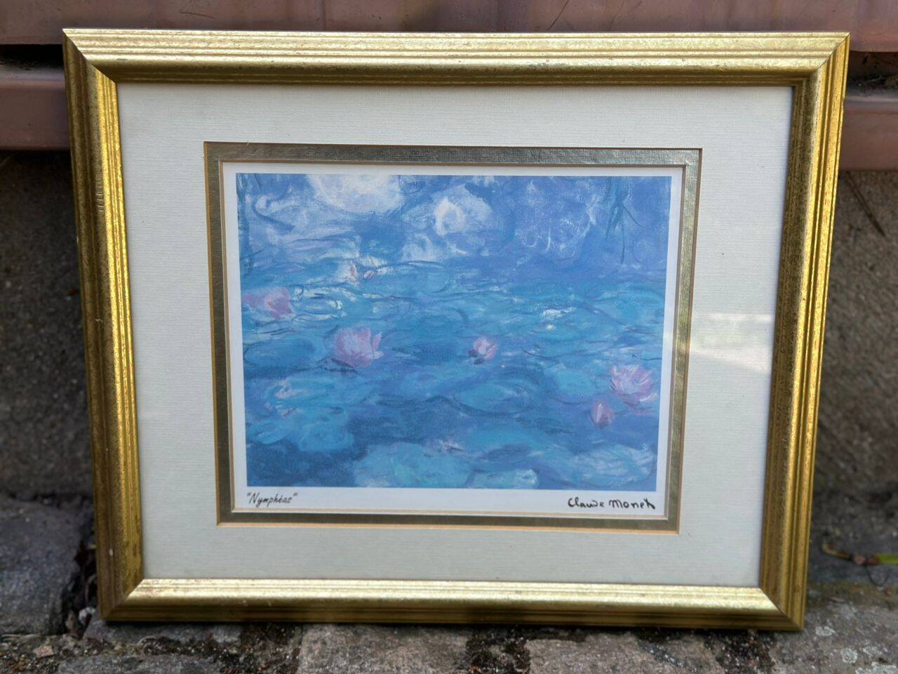 Tableau Claude Monet reproduction les Nymphéas 39x32cm
