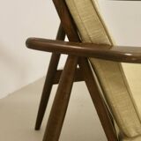 Scandinavian armchair 1960 curved armrests.