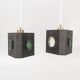 Pair of triangular pendant lamps by Hans Bergstrom, Sweden, 1950.