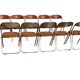 10 vintage skai and chrome metal folding chairs 1970