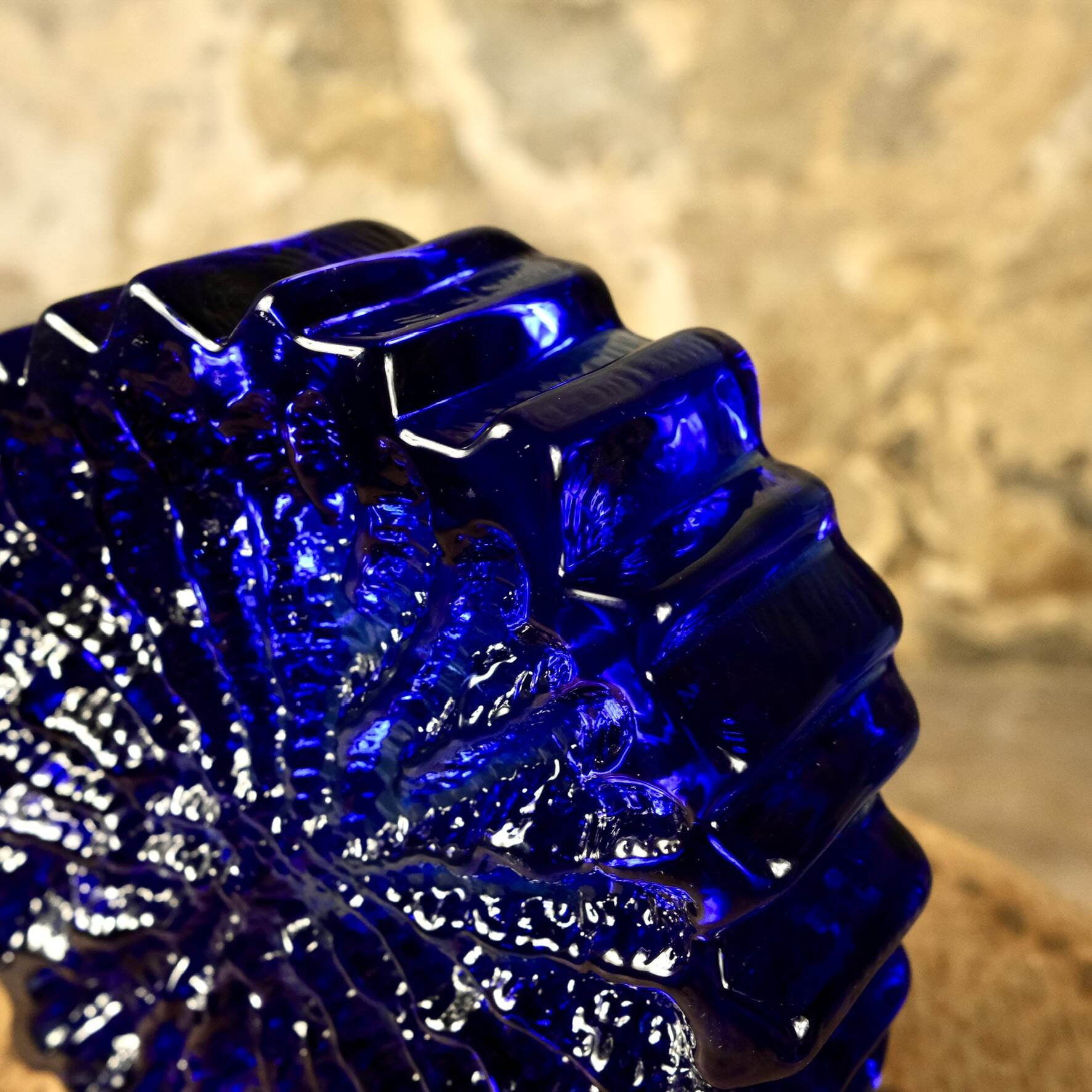 Glass crystal trinket tray by Willy Johansson for Hadeland, Norway, 1970s